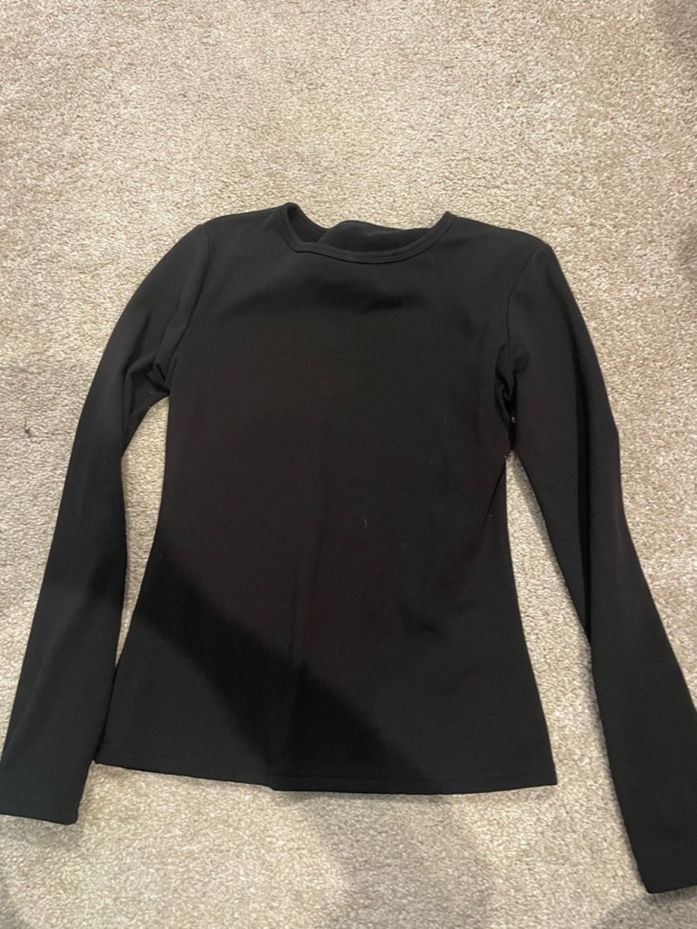 Women's Black Long-Sleeve Crewneck Fleece